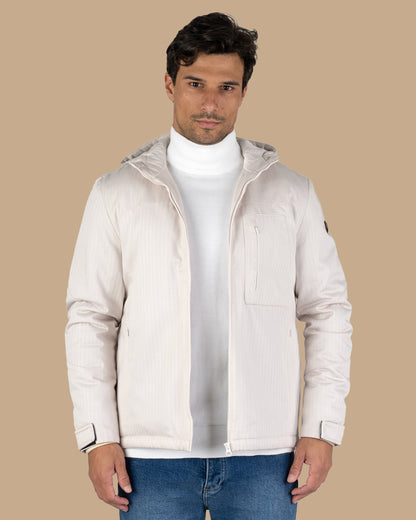 Off-White Gabardine Hooded Jacket