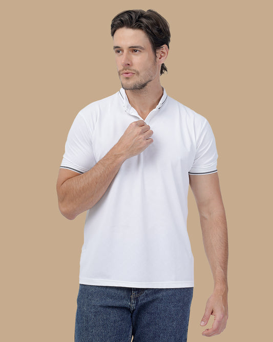 White Cotton Polo Shirt