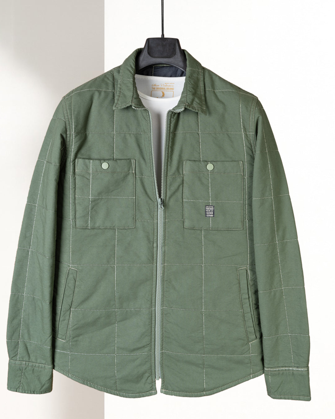 Olive Gabardine Quilted Jacket