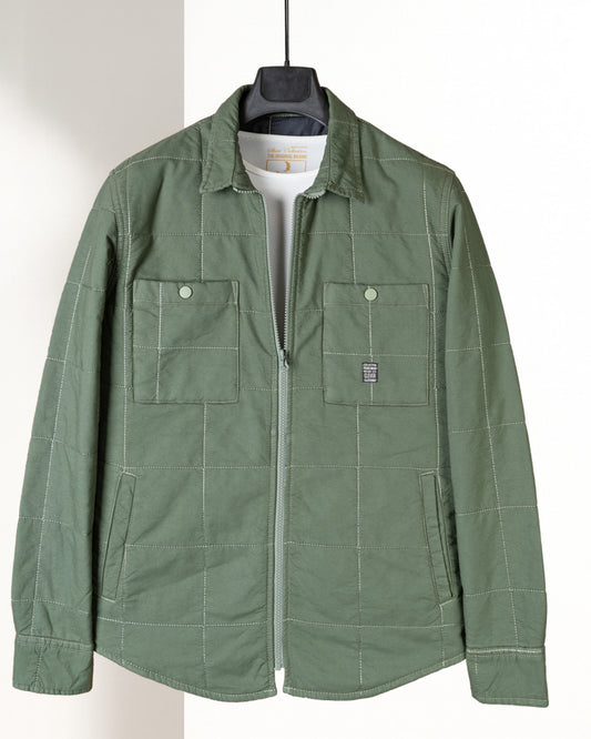 Olive Gabardine Quilted Jacket