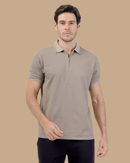 Brown Cotton Polo Shirt