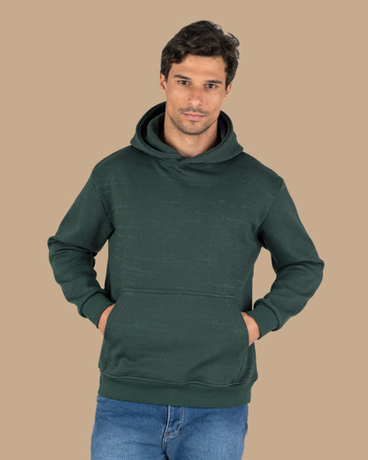 Olive Knitted Cotton Hoodie