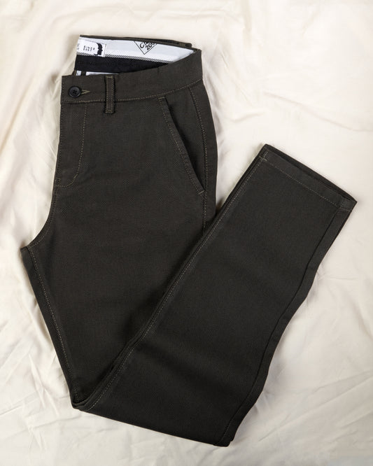 Oil Textured Classic Slim-Fit  Pants