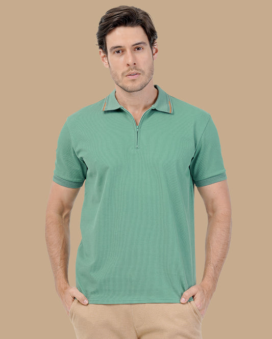 Green Cotton Polo Shirt