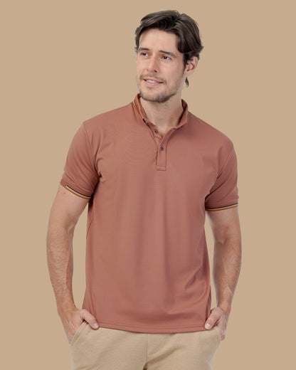 Brown Cotton Polo Shirt
