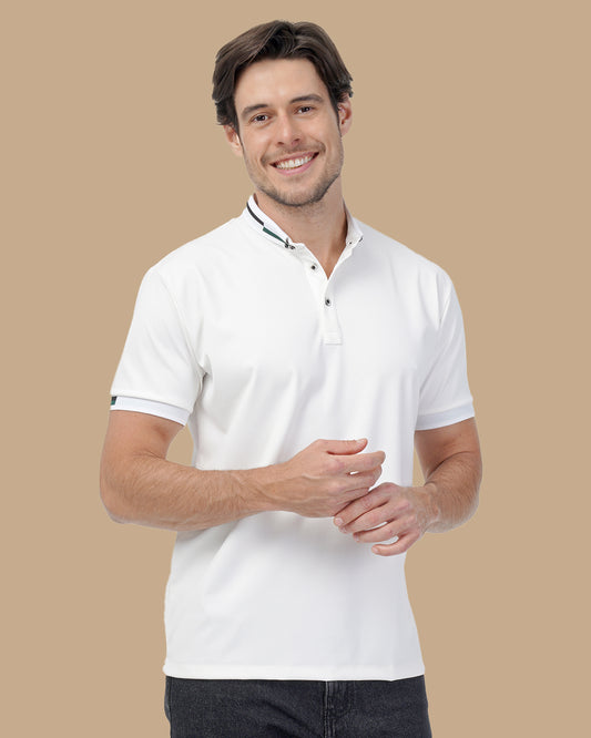 White Cotton Polo Shirt