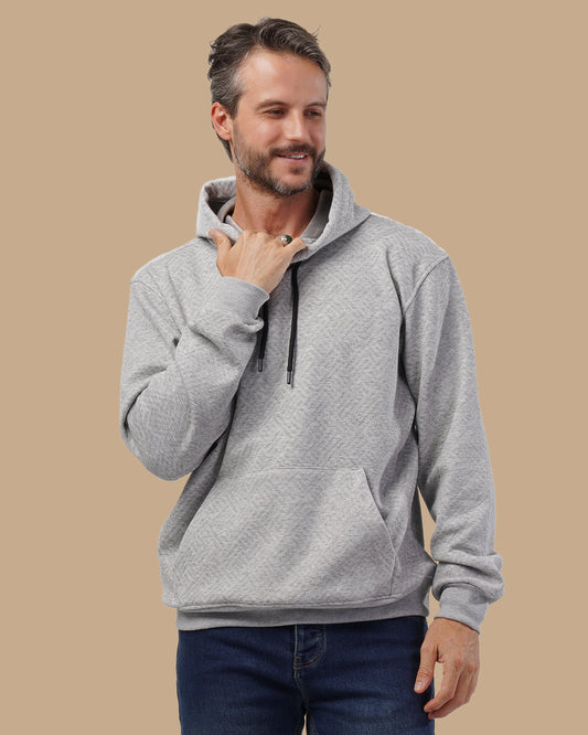 Grey Patterned Cotton Sweatshirt