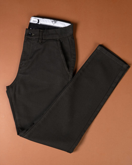 Oil Textured Classic Slim-Fit  Pants