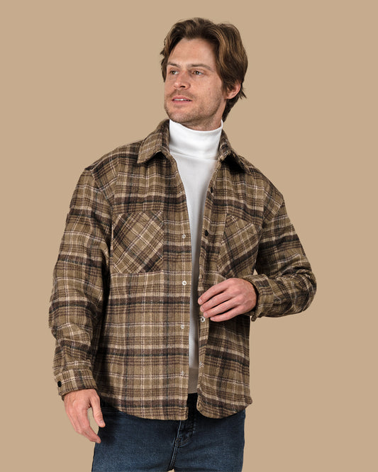 Camel Flannel checkered winter shirt