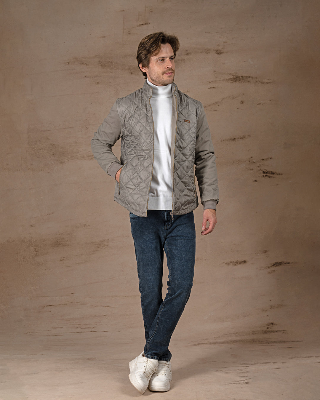 Gray Regular fit waterproof jacket