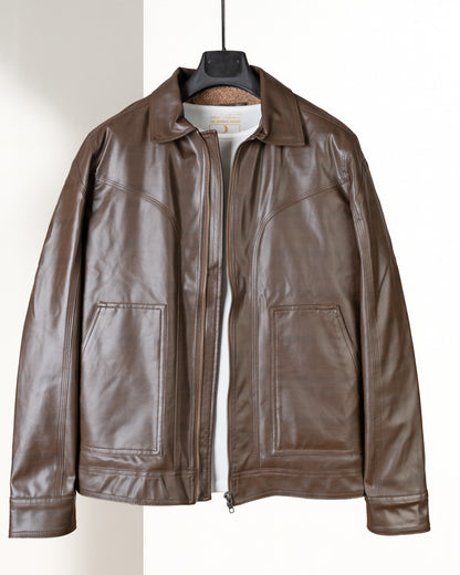 Chocolate Brown Classic Leather Jacket