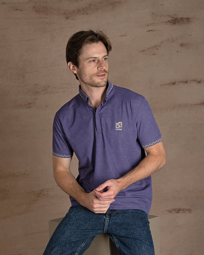 Mauve Turkish cotton Polo Shirt Short sleeves