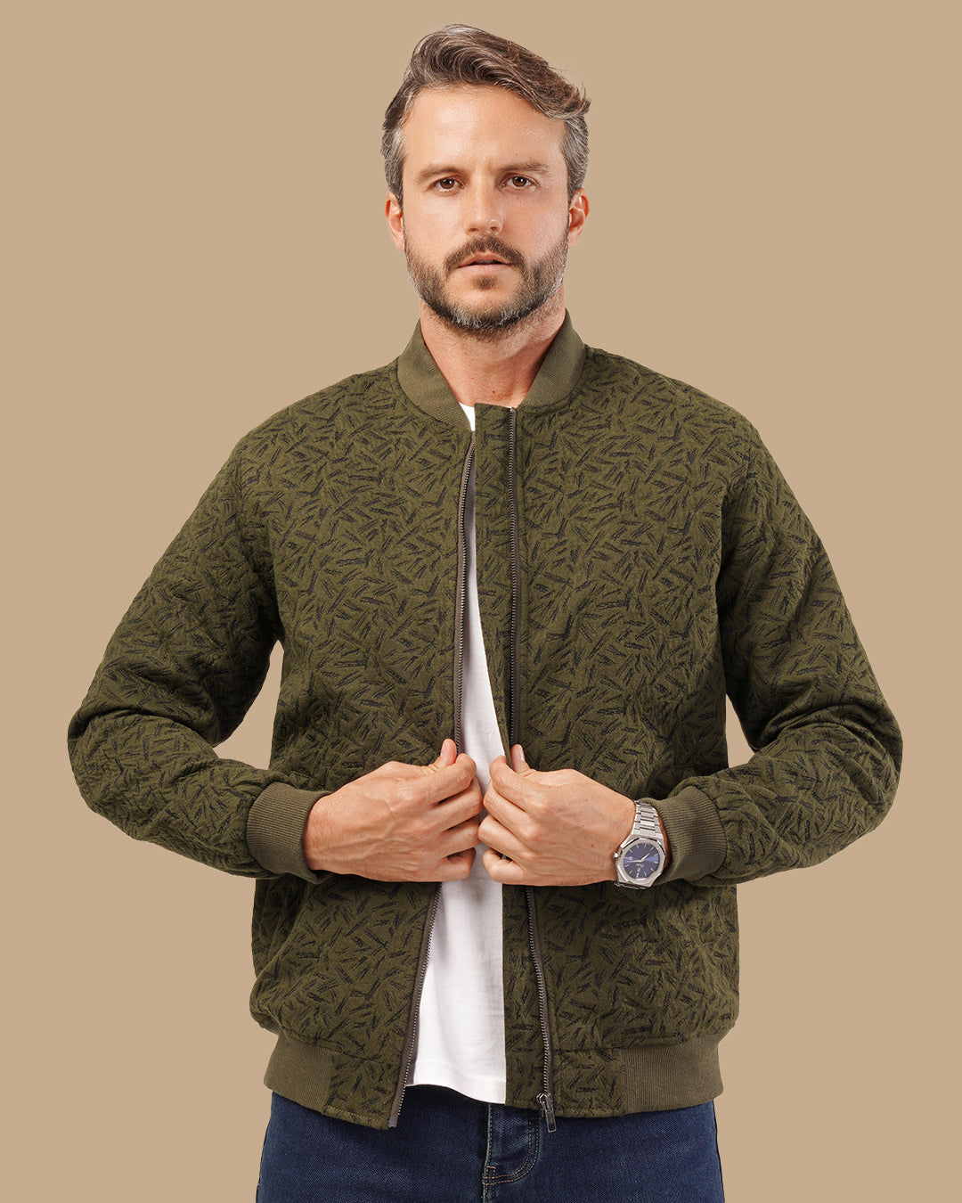 Oil Fur-Lined Wool Jacket