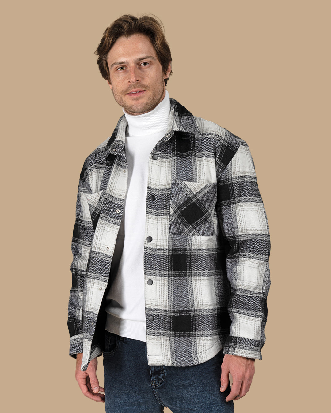 Charcoal Flannel checkered winter shirt