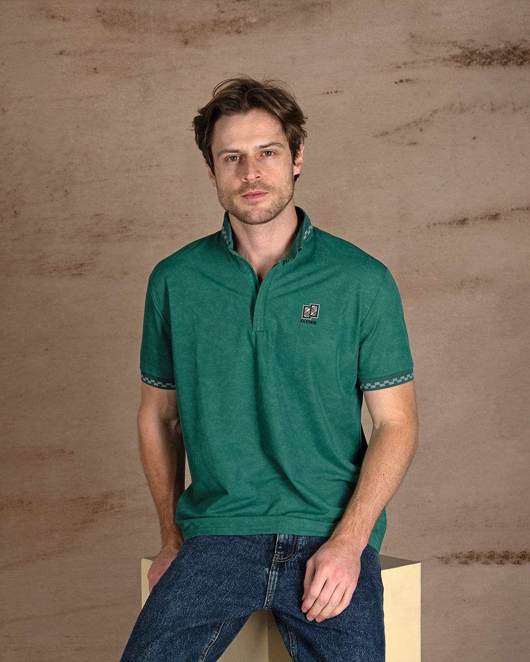 Green Turkish cotton Polo Shirt Short sleeves
