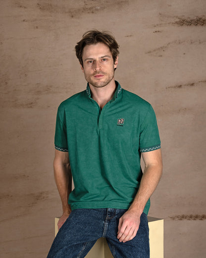 Green Turkish cotton Polo Shirt Short sleeves