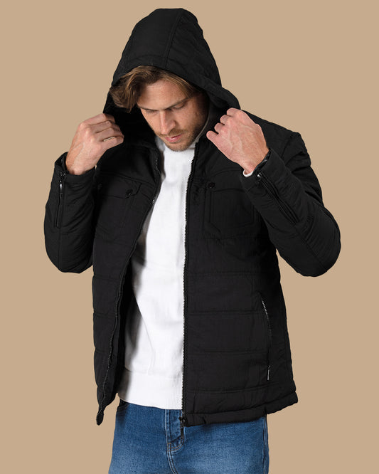 Black Regular fit waterproof jacket