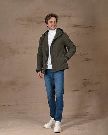 Dark Olive Regular fit waterproof jacket
