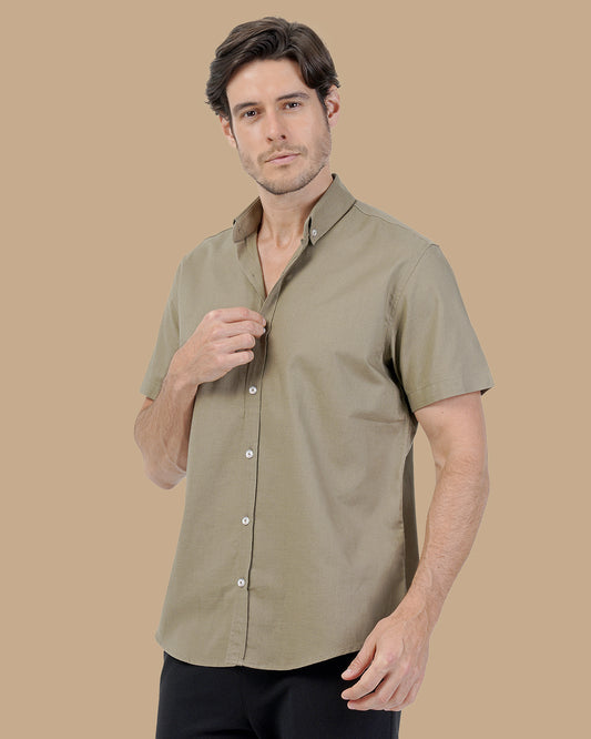 Olive Brown Linen shirt