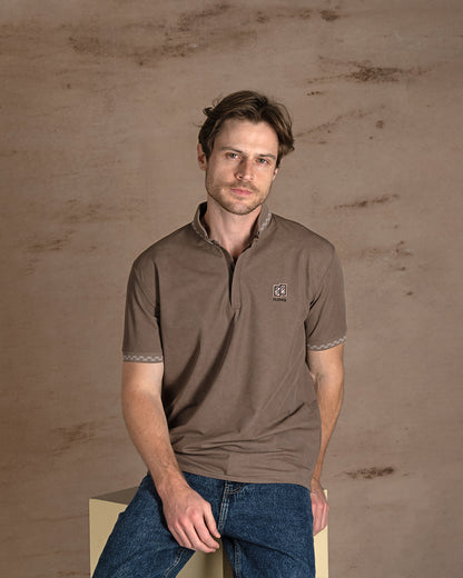 Brown Turkish cotton Polo Shirt Short sleeves