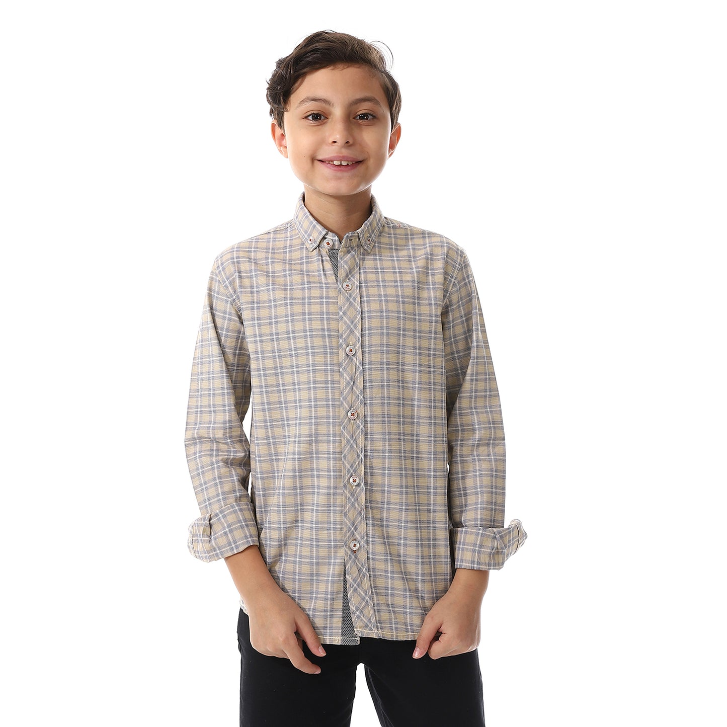 Yellow Checkered Cotton Shirt