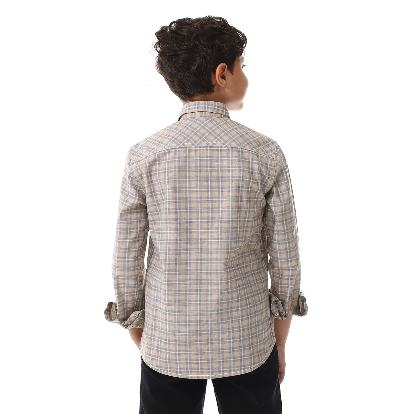 Yellow Checkered Cotton Shirt