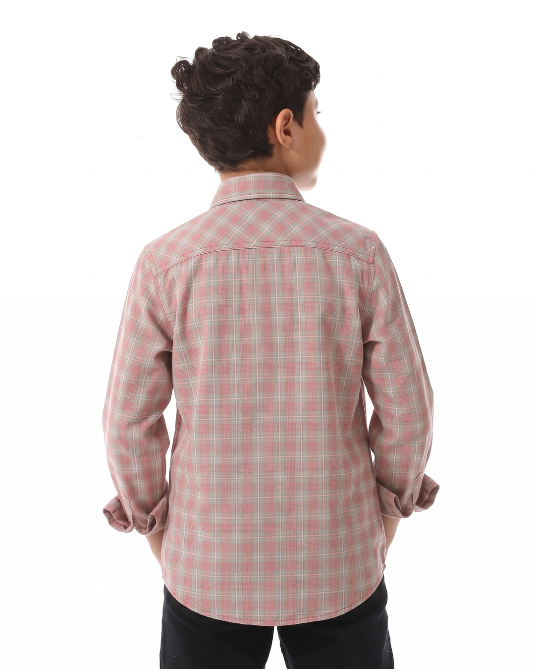Boys' Classic Plaid Shirt - Pink and Grey