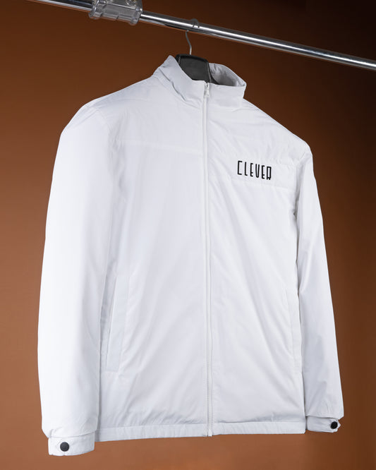 White Clever Half-Neck Waterproof Jacket