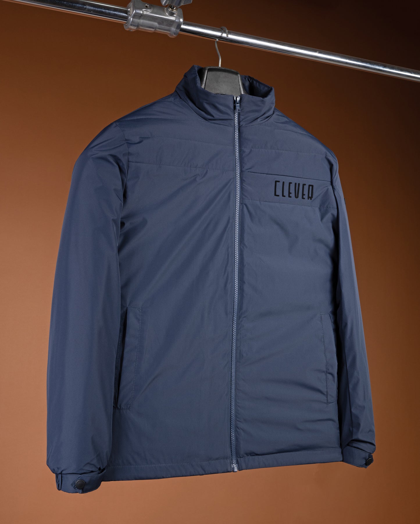 Navy-Blue Clever Half-Neck Waterproof Jacket