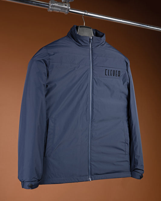 Navy-Blue Clever Half-Neck Waterproof Jacket