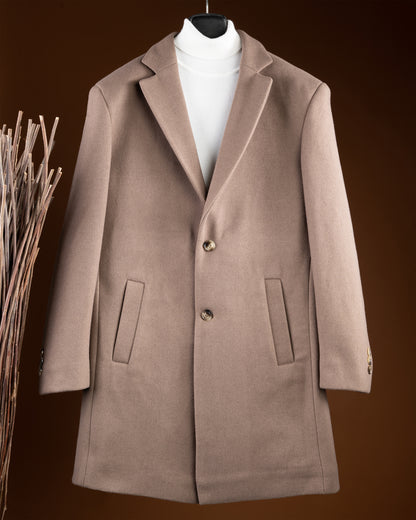 Brown Classic Wool Long Coat