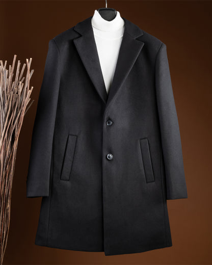 Black Classic Wool Long Coat