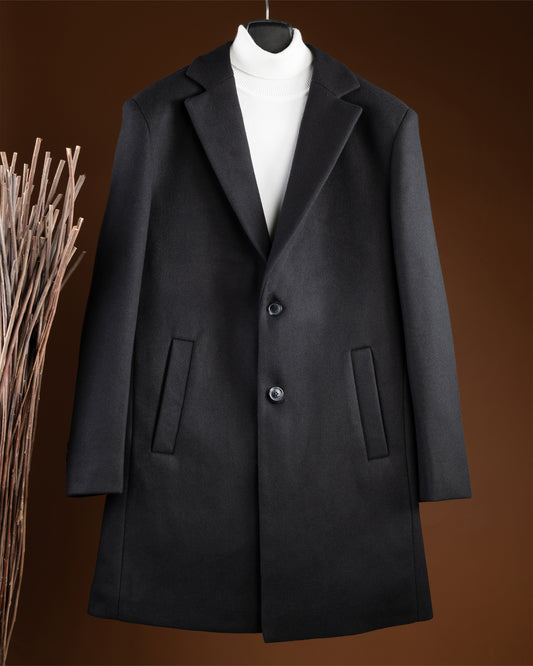 Black Classic Wool Long Coat