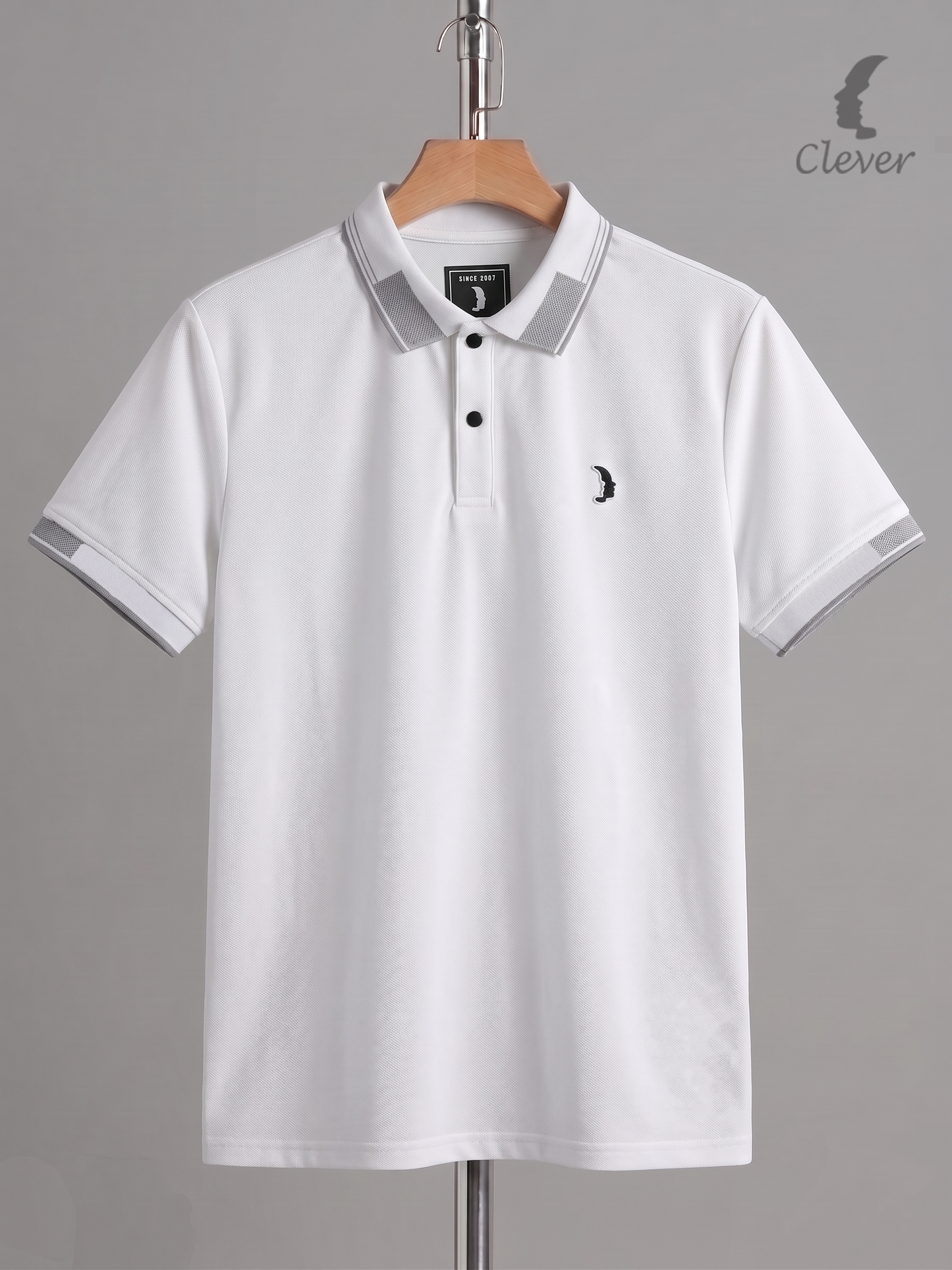White Cotton Contrast Trim Polo Shirt