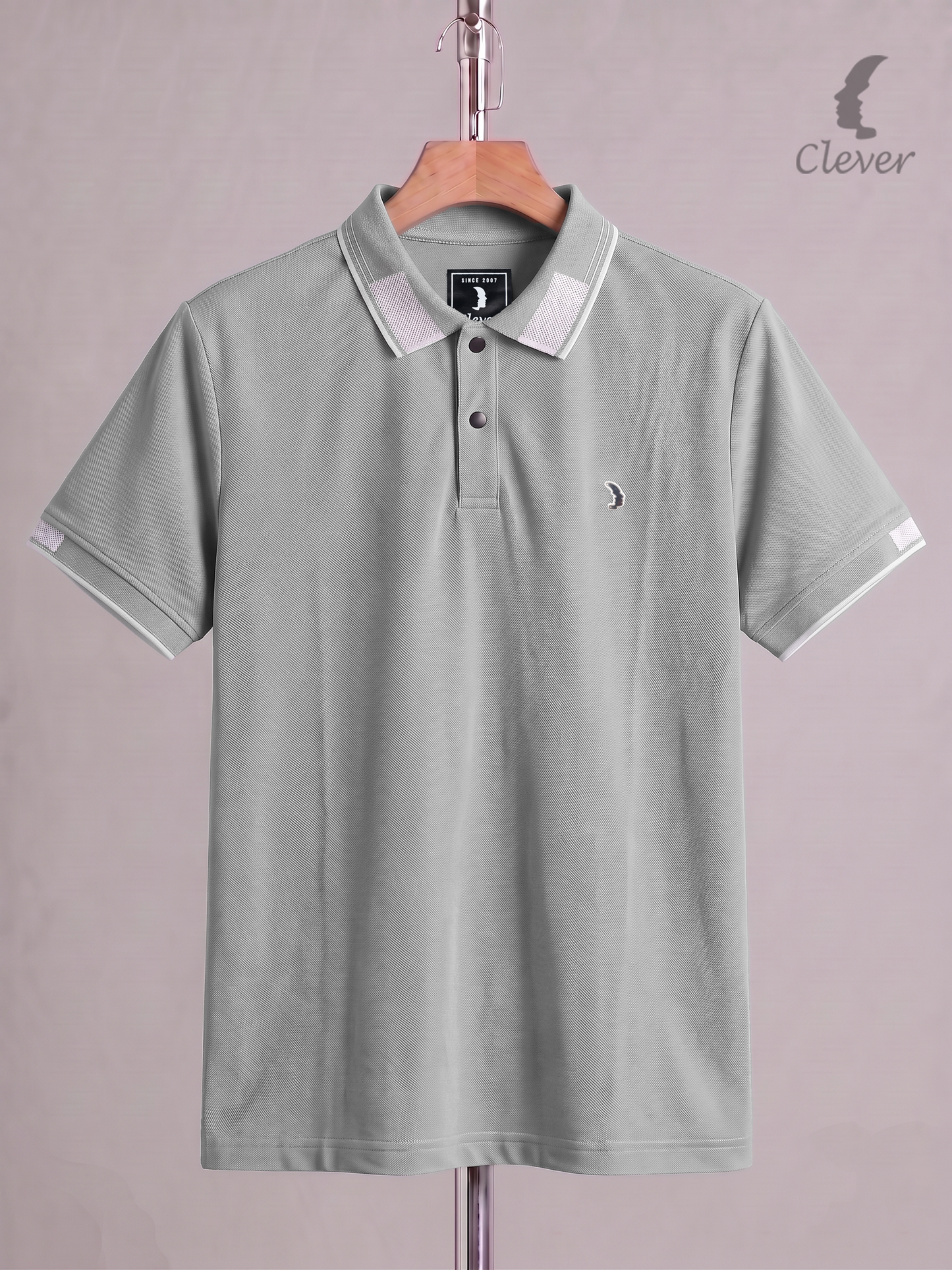 Sage Green Cotton Contrast Trim Polo Shirt