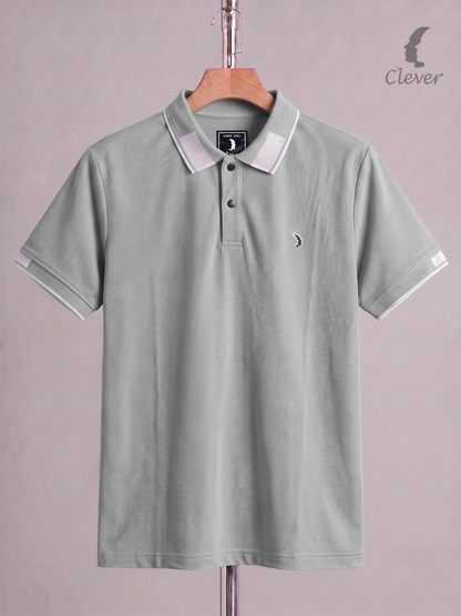 Sage Green Cotton Contrast Trim Polo Shirt