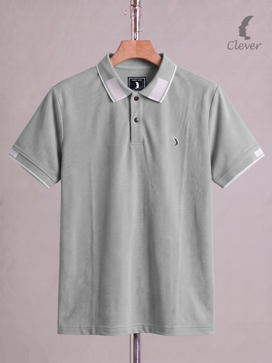 Sage Green Cotton Contrast Trim Polo Shirt