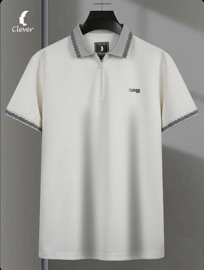 Off-White Half-Zip Cotton Polo Shirt