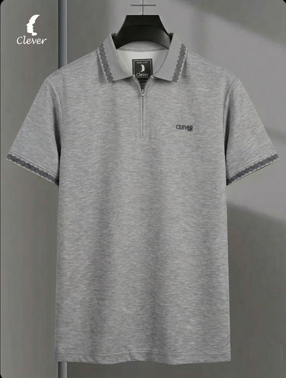 Chanie Half-Zip Cotton Polo Shirt
