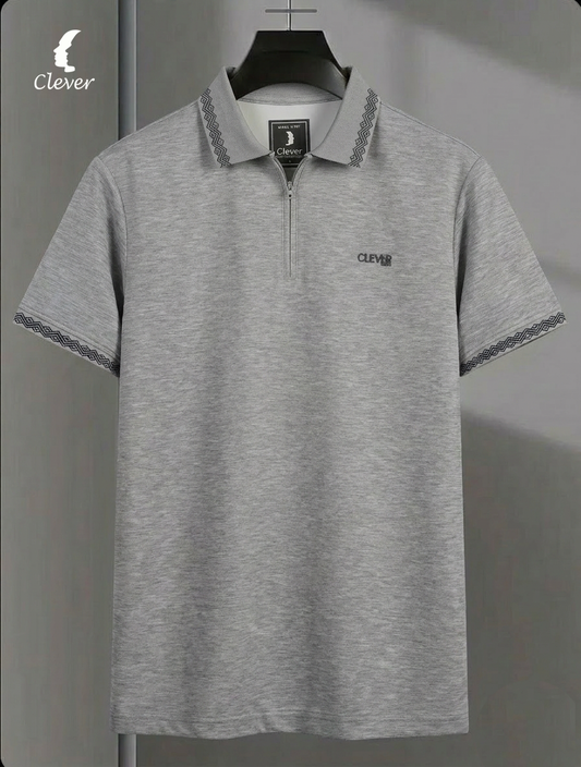 Chanie Half-Zip Cotton Polo Shirt
