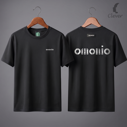 Black Over Size Modern Printed Cotton T-Shirt