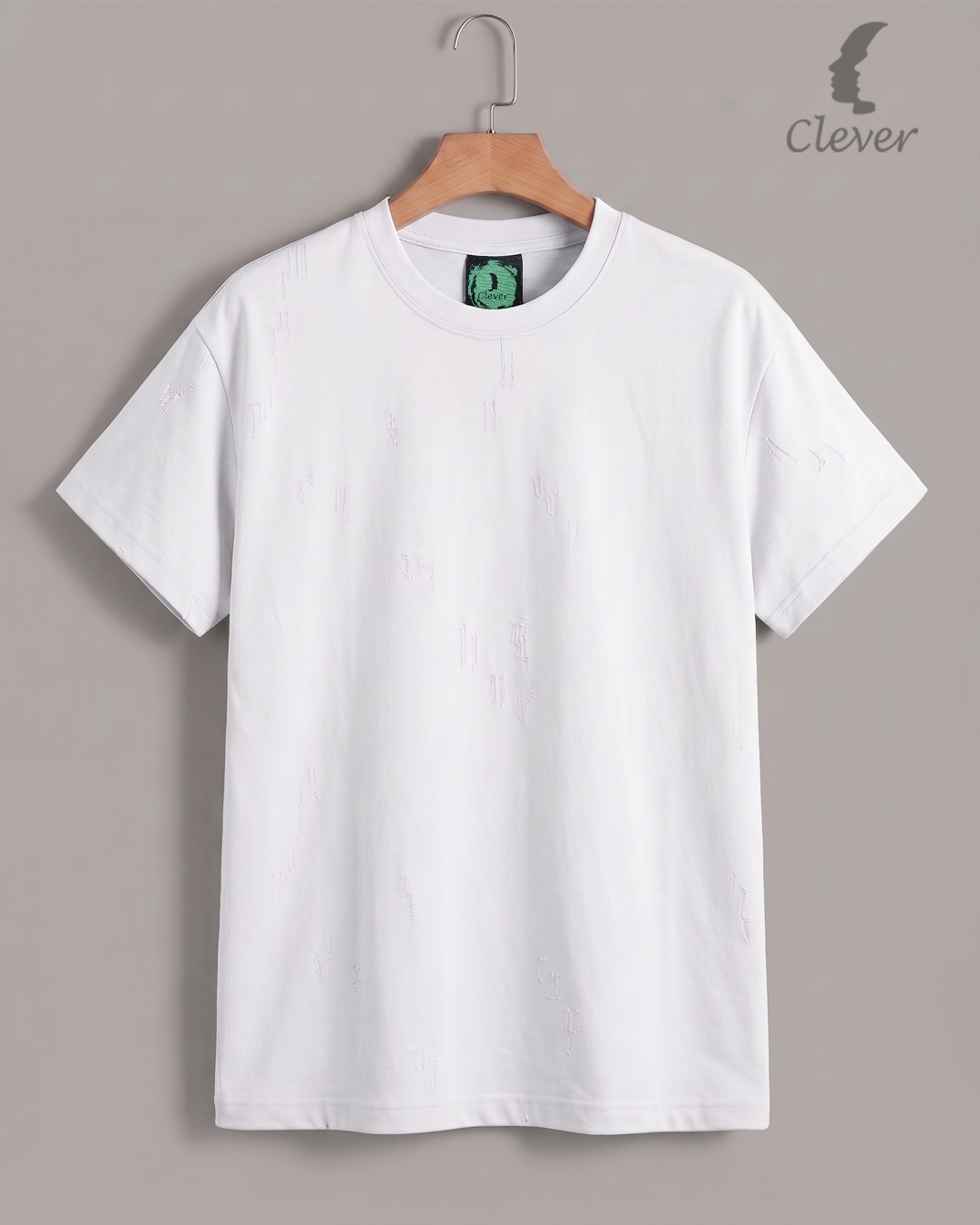 White Over Size Round Cotton T-Shirt