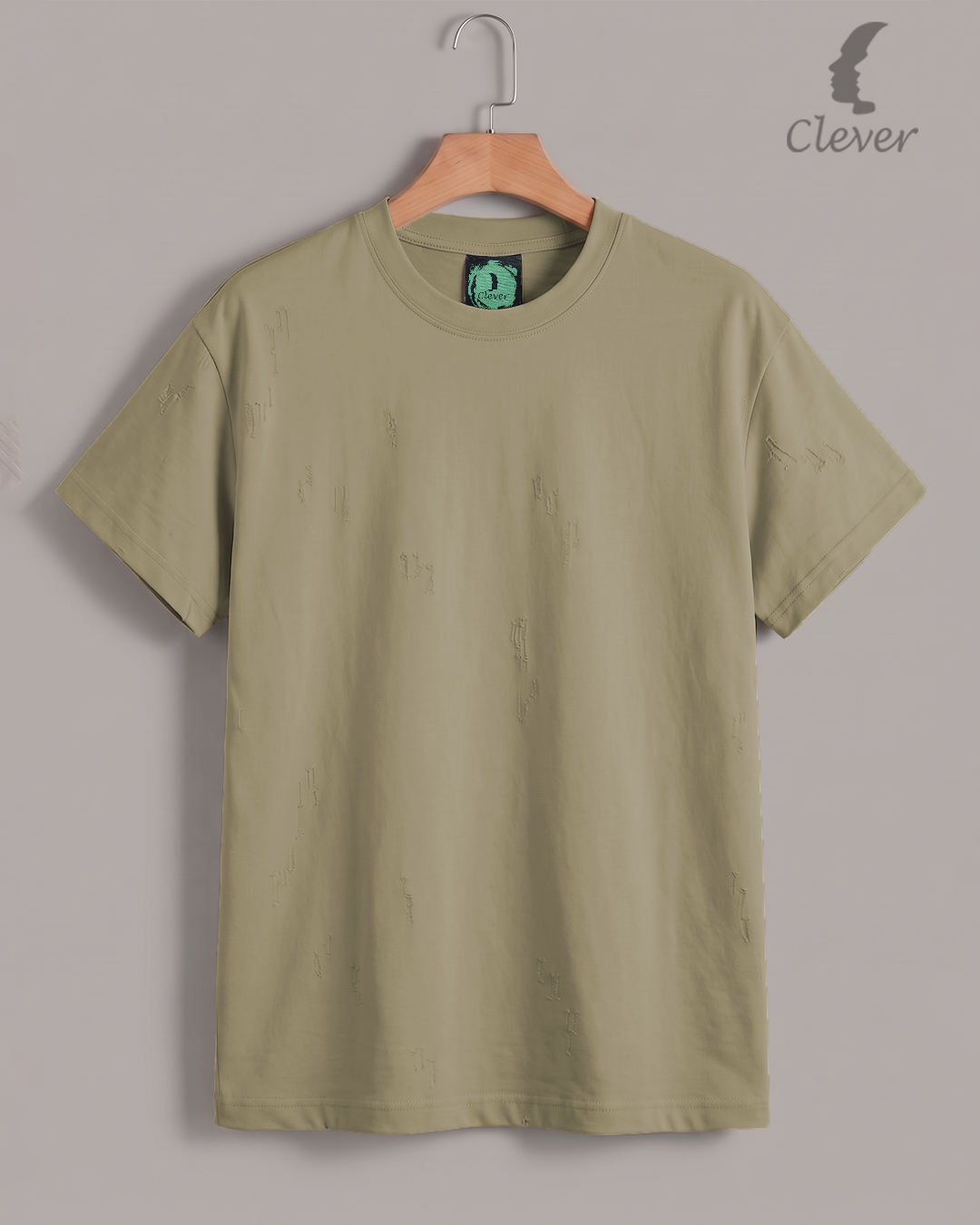 Camel Over Size Round Cotton T-Shirt