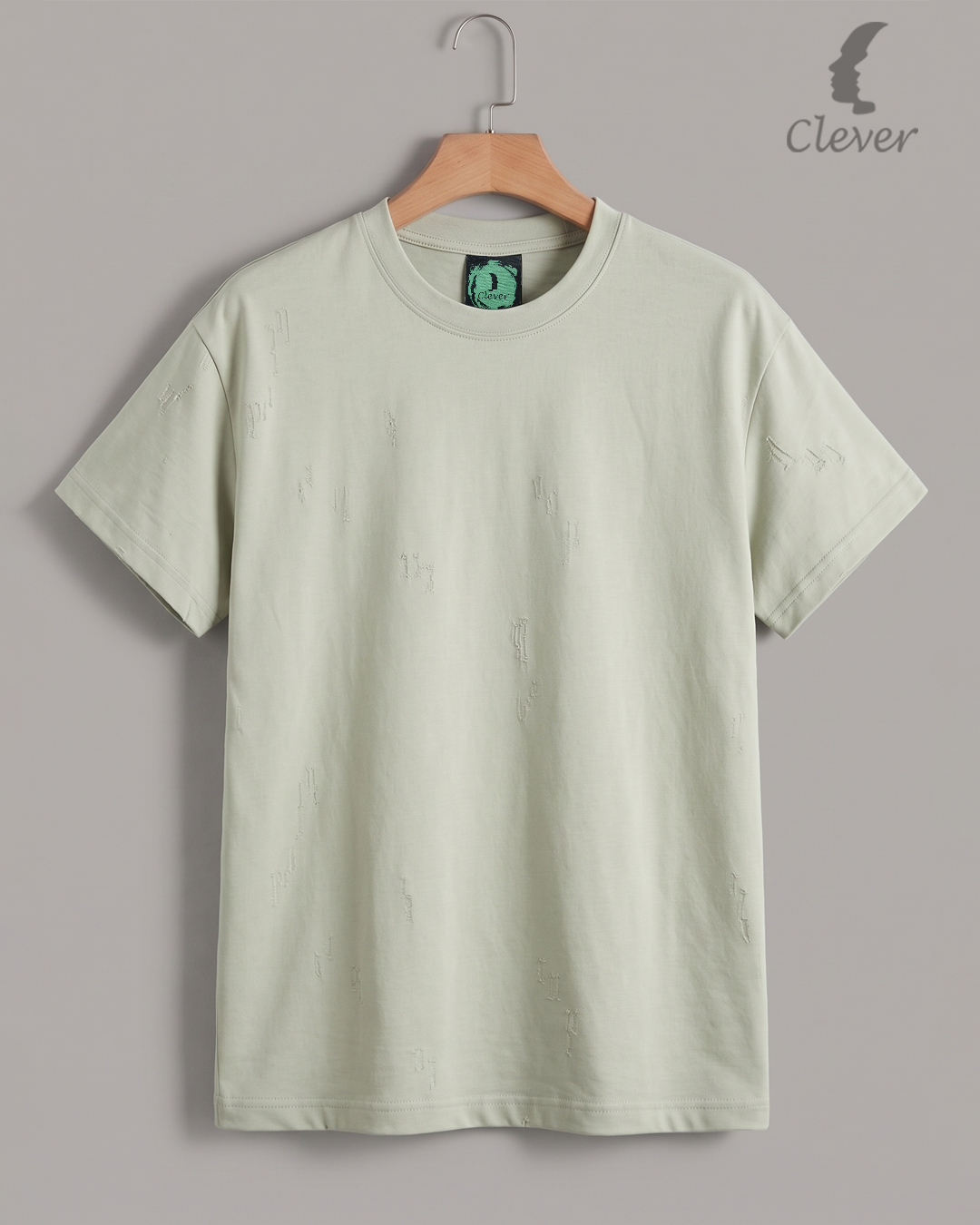 Mint Green Over Size Round Cotton T-Shirt