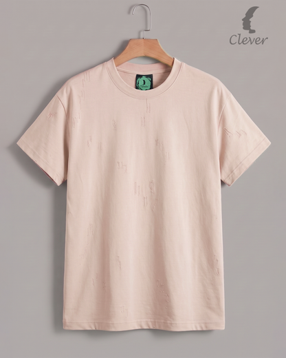 Rose Over Size Round Cotton T-Shirt