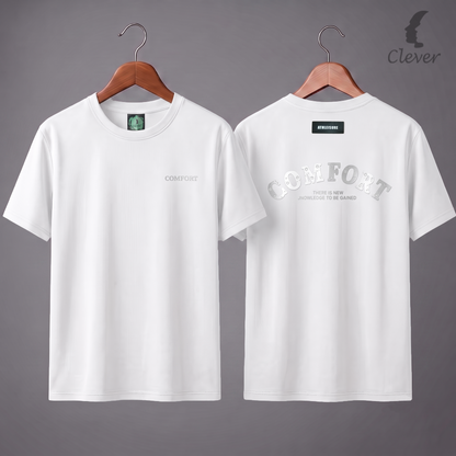 White Over Size Casual Printed Cotton T-Shirt