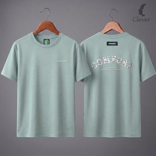 Mint Green Over Size Casual Printed Cotton T-Shirt