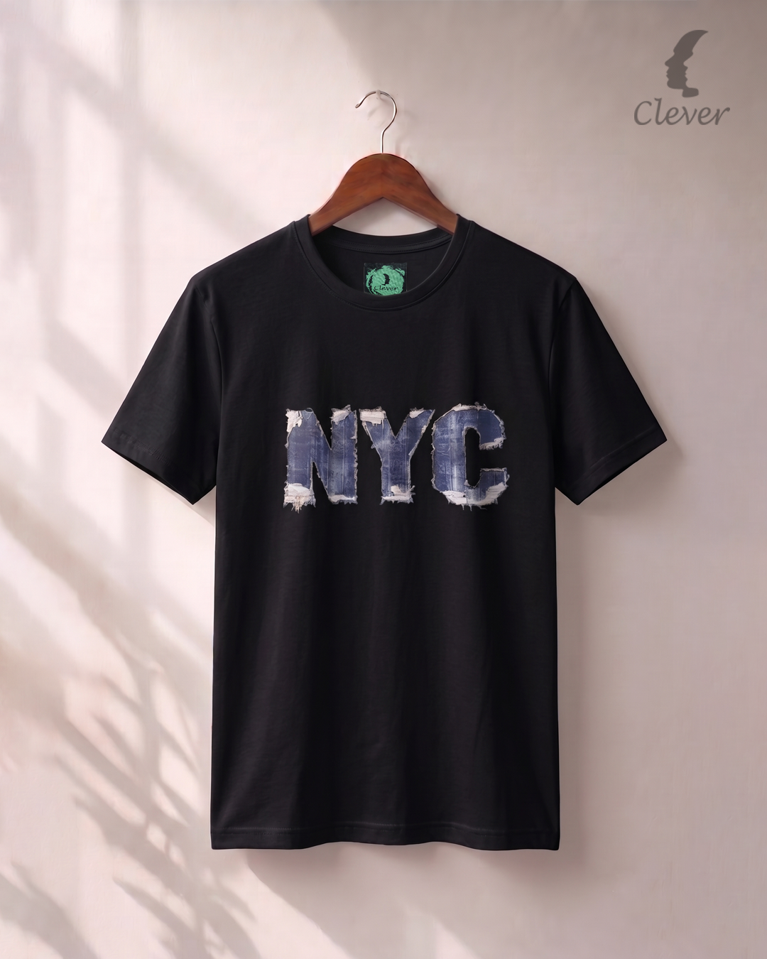 Black Over Size Printed Cotton T-Shirt