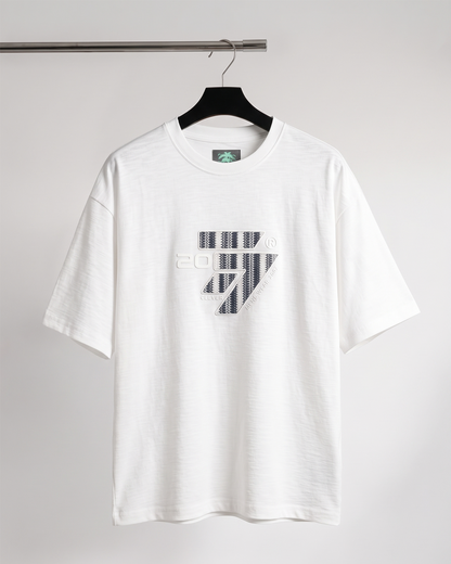 White Over Size Printed Cotton T-Shirt