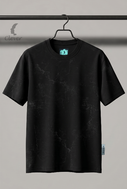 Acid Wash Black Over Size Cotton T-Shirt